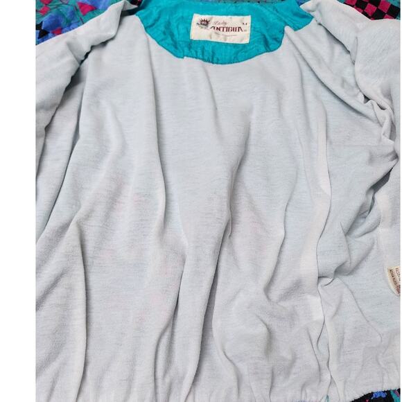 Lady Antigua VTG 90's Multicolor Geometrical Pattern Windbreaker Womens Med - Picture 14 of 15